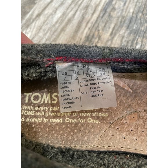 TOMS Slip On Slippers Fleece Woven Women size 7 - Picture 3 of 11